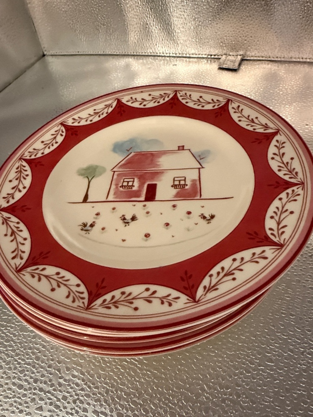 Vintage Johnson Brothers “Farmyard Chic” Salad Plates in a Farmyard pattern - Picture 3 of 16